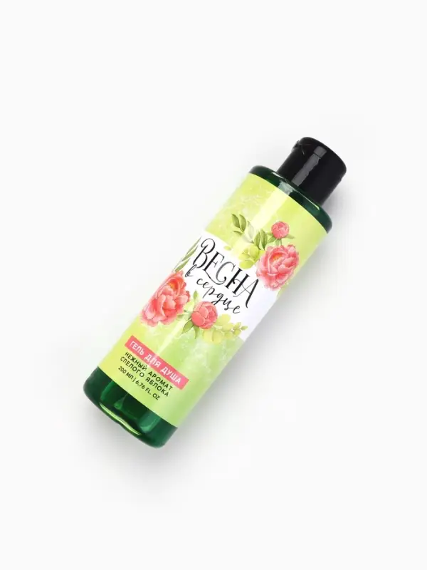 Гель для душа женский &laquo;Весна в сердце&raquo;, 200 мл, аромат яблока, Чистое счастье