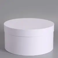 Коробка круглая подарочная, белая, 30&times;15 см