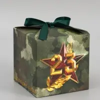 Коробка подарочная складная, упаковка, &laquo;23 февраля&raquo;, 12&times;12&times;12 см
