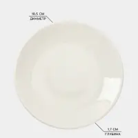 Тарелки Доляна White Label, набор 4 шт., d=18.5 см, фарфор, белые