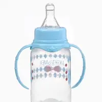 Бутылочка для кормления M&B &laquo;Маленький джентльмен&raquo; детская классическая, с ручками, 150 мл, от 0 мес., голубой