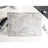 Салфетка сервировочная на стол Доляна &laquo;Листопад&raquo;, 45&times;30 см, серебряная