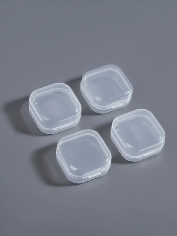 Баночки для хранения мелочей, 4 шт., 3.4&times;3.4&times;1.8 см, прозрачный