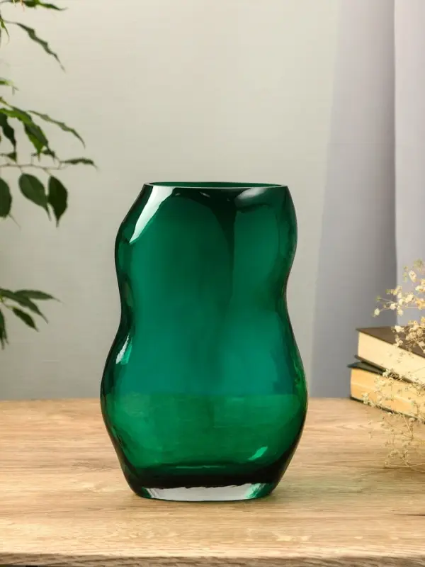 Ваза стекло настольная  Ваза стекло настольная "Шерил" 27х16 см, зелёный