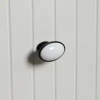 Ручка-кнопка ТУНДРА РК023BL LIGHT, чёрная с белой вставкой, 8 шт.