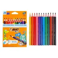 Карандаши цветные 12 цветов, детские, утолщённые, трёхгранные, BIC Kids Evolution Triangle, пластиковые, премиум, картонная упаковка