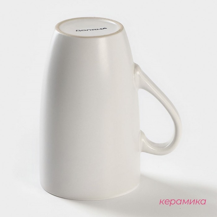 Кружка керамическая Доляна «Кот белый», 400 мл, цвет белый Кружка керамическая Доляна «Кот белый», 400 мл, цвет белый