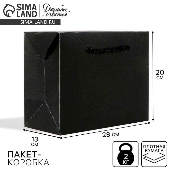 Пакет—коробка «Чёрный», 28×20×13 см Пакет—коробка «Чёрный», 28×20×13 см
