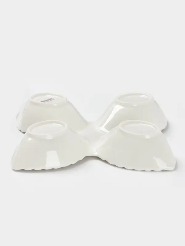 Менажница 4 ячейки Magistro &laquo;Лист Бланш&raquo;, 27&times;4 см, фарфор, белая