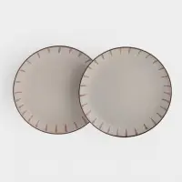 Тарелки Доляна &laquo;Скандинавия&raquo;, d=20 см, набор 2 шт., керамика, бежевые