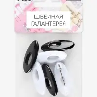 Булавки безопасные &laquo;Сердце&raquo;, 40 мм, 6 шт., цвет чёрный/белый