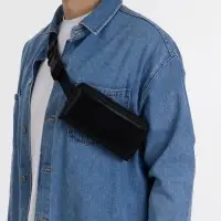 Сумка мужская на плечо TEXTURA, портмоне - клатч, чёрная