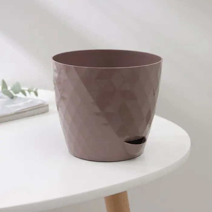 Горшок для цветов с прикорневым поливом «Румба», 1 л, цвет коричневый Горшок для цветов с прикорневым поливом «Румба», 1 л, цвет коричневый