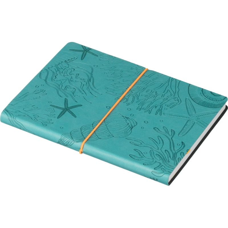 Блокнот А5 128л Attache Морская клетка,мягк.обл.,кожзам с блинт.тиснен 3146