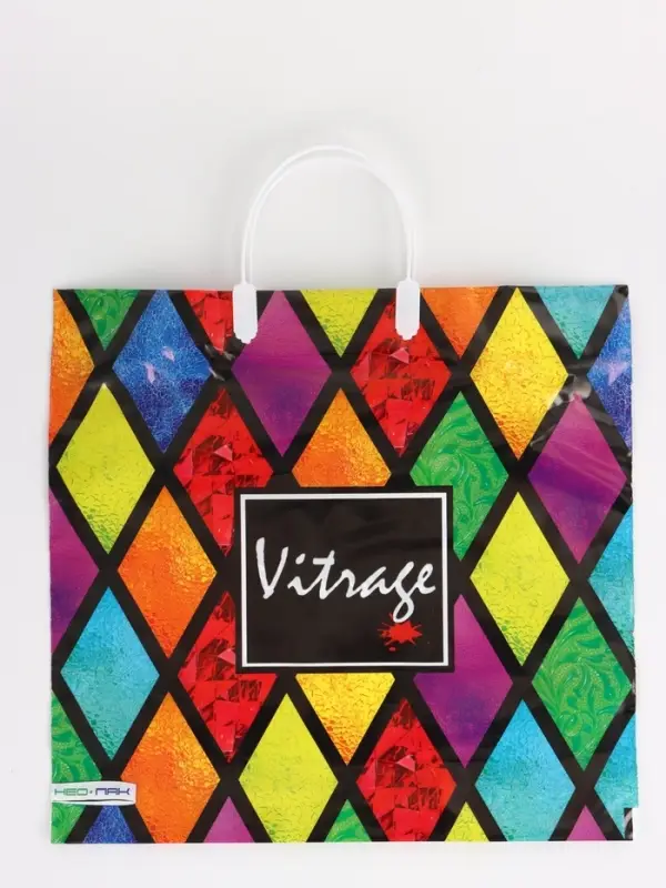 Пакет Пакет "Витраж, полиэтиленовый, пластиковая ручка 37х35 см 90 мкм