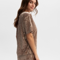 Комплект женский(футболка и шорты) KAFTAN Velvet р. 48-50, кофейный
