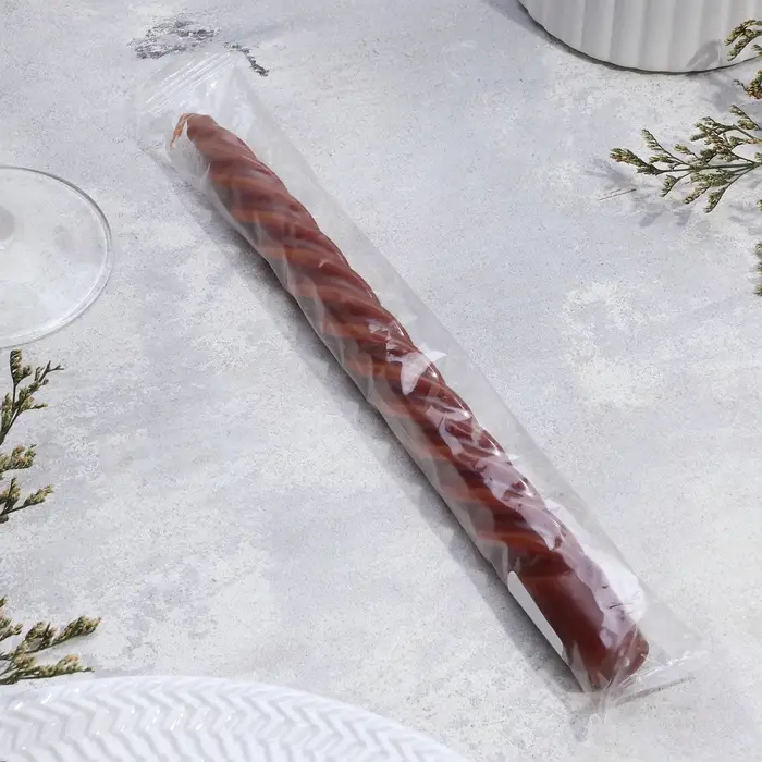 Свеча витая, 2,3х 24,5 см, 5 ч, 50 г, коричневая Свеча витая, 2,3х 24,5 см, 5 ч, 50 г, коричневая