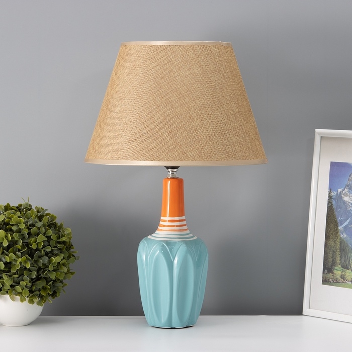 Настольная лампа с абажуром RISALUX «Аззуро», Е27, 40 Вт, 30×30×45 см Настольная лампа с абажуром RISALUX «Аззуро», Е27, 40 Вт, 30×30×45 см