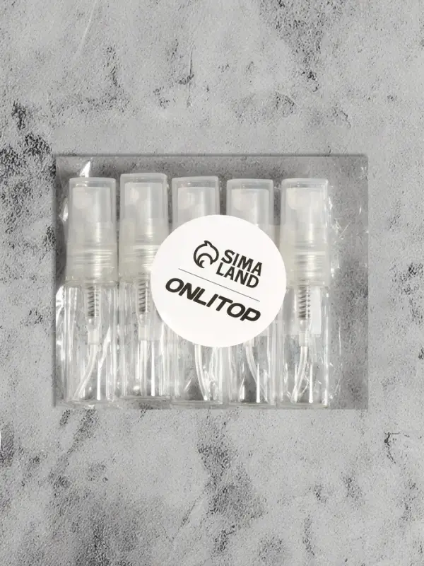 Флакон стеклянный для парфюма, с распылителем, 3 мл, прозрачный Флакон стеклянный для парфюма, с распылителем, 3 мл, прозрачный