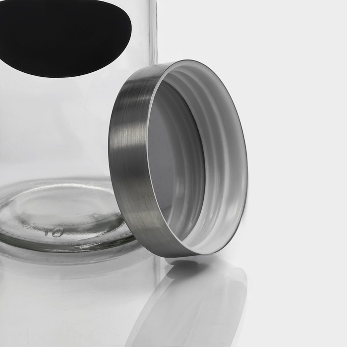 Банка стеклянная для хранения сыпучих продуктов с местом под надпись Доляна «Премиум», 700 мл, 20×8 см, с металлической крышкой Банка стеклянная для хранения сыпучих продуктов с местом под надпись Доляна «Премиум», 700 мл, 20×8 см, с металлической крышкой