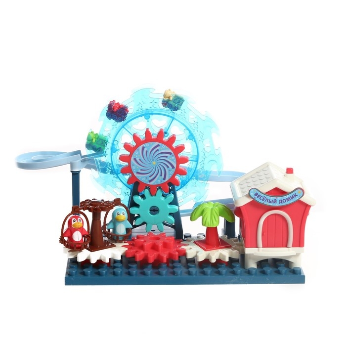 Конструктор развивающий с шестерёнками «Весёлые паровозики», 33 детали Конструктор развивающий с шестерёнками «Весёлые паровозики», 33 детали