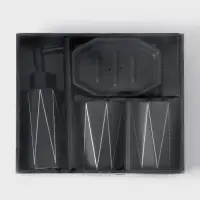 Аксессуары для ванной &laquo;Локо&raquo;, 4 предмета, дозатор для мыла 280 мл, мыльница, 2 стакана 250 мл, чёрные