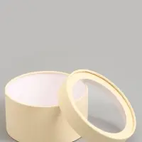Подарочная коробка круглая, сливочный, завальцованная с окном, 18&times;10 см