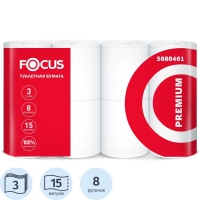 Бумага туалетная FOCUS PREMIUM 3 слоя, 8 рул/уп