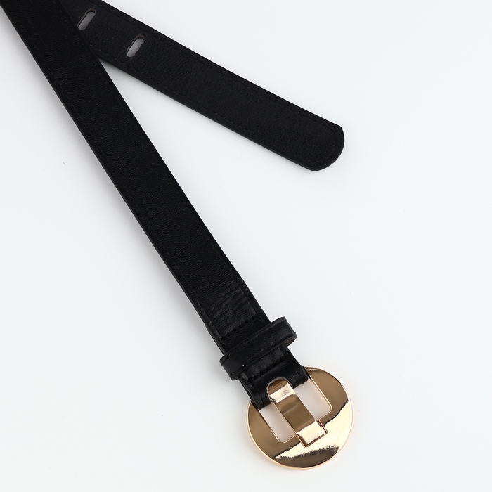 Ремень женский, ширина 2,5 см, пряжка металл, цвет чёрный Ремень женский, ширина 2,5 см, пряжка металл, цвет чёрный