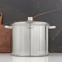 Кастрюля Катунь &laquo;Гретта&raquo;, 13 л, d=28 см, с крышкой, капсульное дно, индукция, нержавеющая сталь, AISI - 201, хромированная