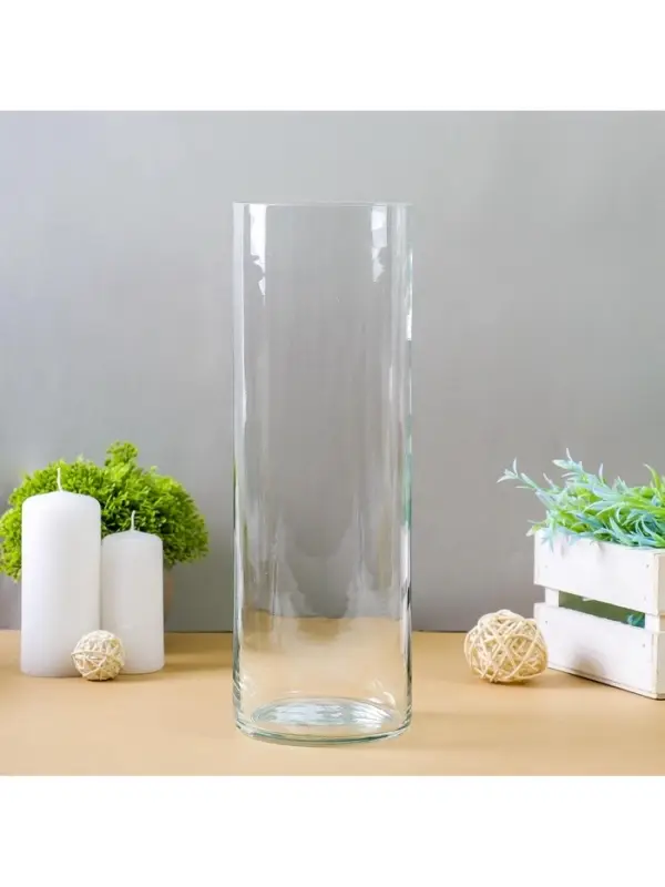 Ваза для цветов &laquo;Трубка 107&raquo;, 2.4 л, 30&times;10.7 см, стекло, прозрачная