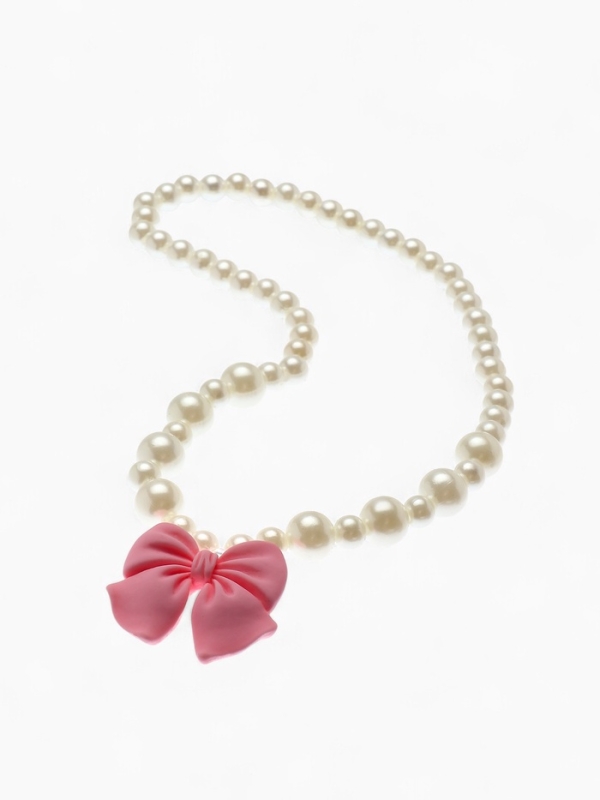 Набор детский Выбражулька «Бант», 4 предмета: кулон, браслет, кольцо, клипсы, бело-розовый Набор детский Выбражулька «Бант», 4 предмета: кулон, браслет, кольцо, клипсы, бело-розовый