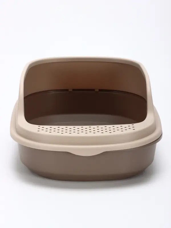 Лоток для кошек &laquo;Фур-Мур&raquo;, 48&times;35.5 см, с высоким бортом, с совком, покрытие софт-тач, цвет капучино