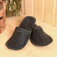 Набор для бани &laquo;Мужской&raquo;, 5 предметов: шапка, коврик, рукавица, тапочки, сумка, шерсть 30%, полиэфир 70%, тёмный, &laquo;Добропаровъ&raquo;