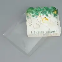 Коробка для кондитерских изделий с пластиковой крышкой «С Новым годом!», 13 х 13 х 3 см