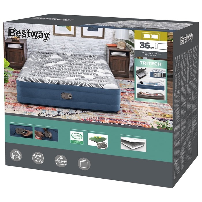 Кровать надувная Queen 203 х 152 х 36 см со встроенным электронасосом  6712Y   929862 Кровать надувная Queen 203 х 152 х 36 см со встроенным электронасосом  6712Y   929862