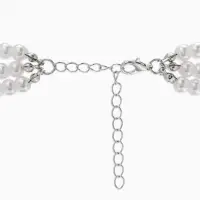 Набор 3 пред-та: серьги,колье.браслет "Императрица жемчуга", цвет белый в серебре