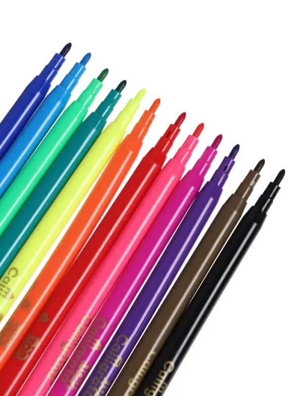 Фломастеры 12 цветов, вентилируемый колпачок, в картонной коробке