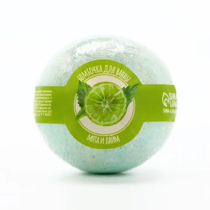 Бомбочка для ванны, 120 г, аромат мяты и лайма, Кладовая красоты