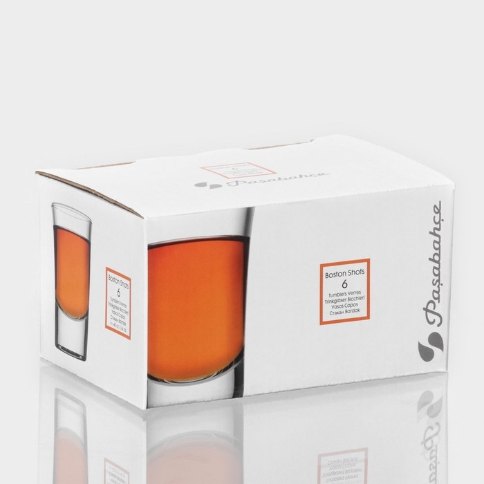 Набор стопок - шотов стеклянных для ликера Boston Shots, 6 шт, 40 мл Набор стопок - шотов стеклянных для ликера Boston Shots, 6 шт, 40 мл