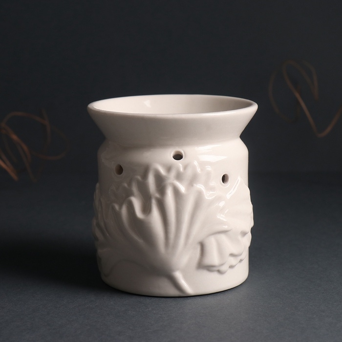 Аромалампа керамика Аромалампа керамика "Листва" белый 9х9х9,4 см