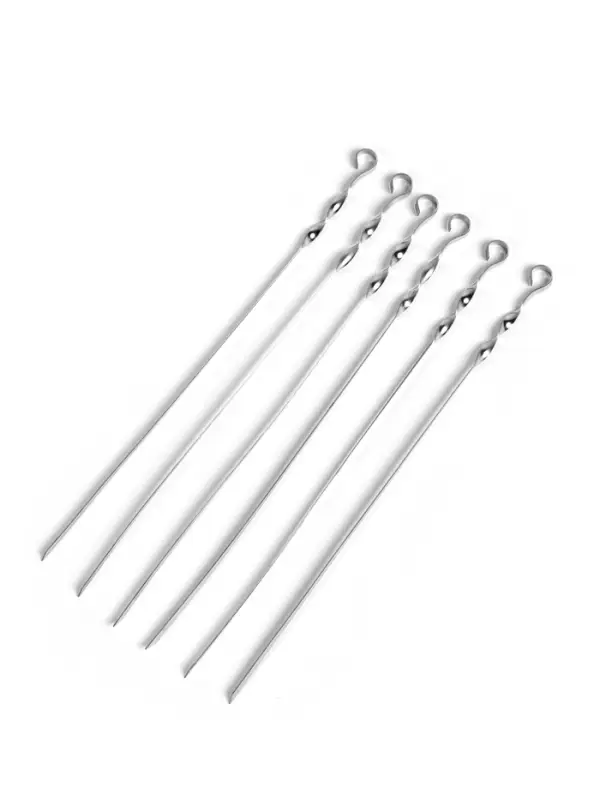 Набор прямых шампуров, 6 шт., 50&times;1 см, толщина 1.5 мм, нержавеющая сталь