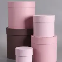 Набор круглых подарочных коробок 5 в 1, &laquo;Тепло&raquo; 20&times;20-11&times;11