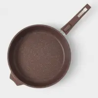Сковорода Мечта &laquo;Гранит Brown&raquo;, d=30 см, стеклянная крышка, съёмная ручка, антипригарное покрытие, литой алюминий, коричневая