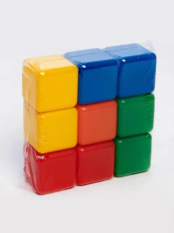 Кубики детские, пластиковые, цветные, 9 штук, 4&times;4 см