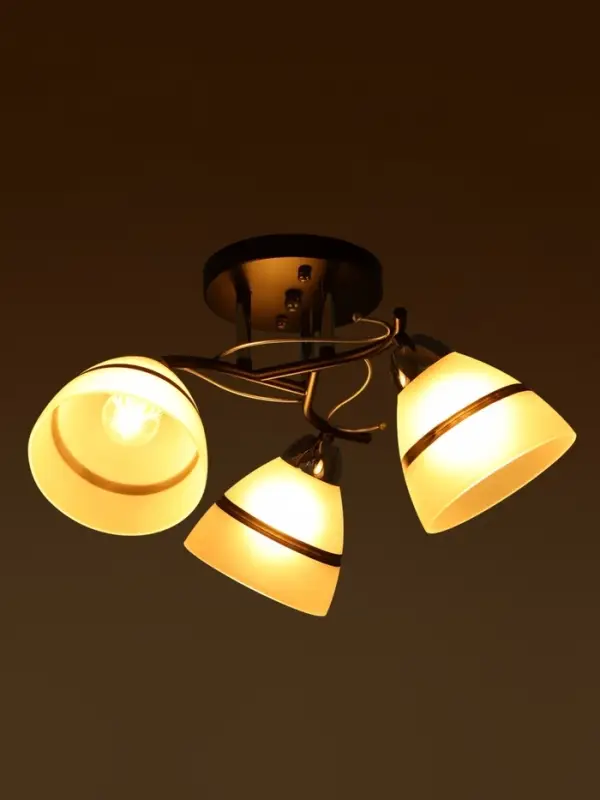 Люстра потолочная BayerLux &laquo;Лайма&raquo;, 3хЕ27, 40 Вт, черно-хромовый, 46&times;46&times;24 см