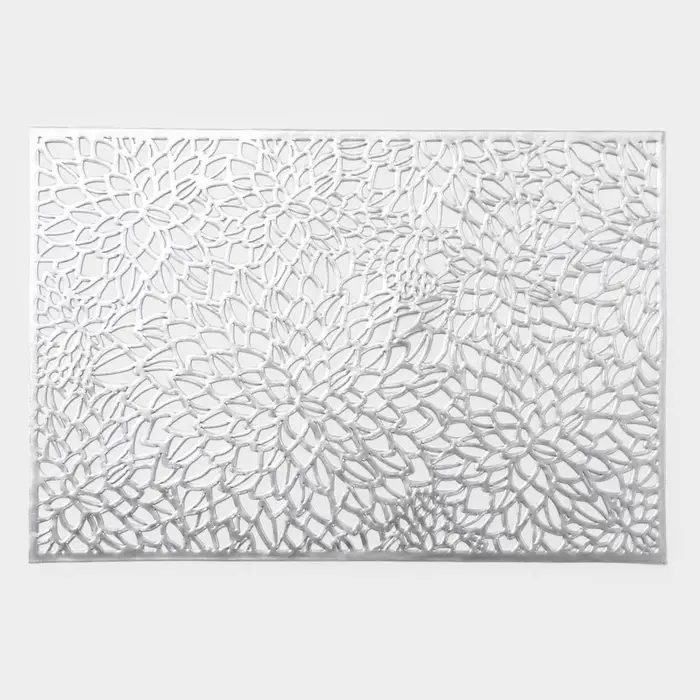 Салфетки сервировочные на стол Доляна &laquo;Астра&raquo;, 45&times;30 см, 4 шт., серебряные