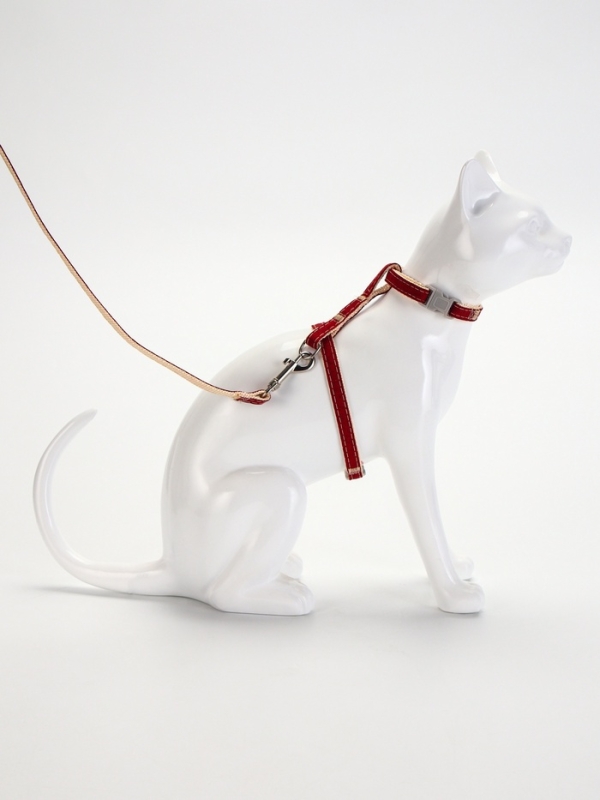 Комплект амуниции "Жаккард", поводок 120 х 1 см, красный