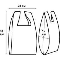 Пакет-майка ПНД 24+12х44 10мкм 85 шт./уп. Белая Эконом