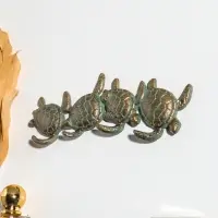 Крючки настенные &laquo;Четыре черепахи&raquo;, ключница декоративная, чугун, 21.5&times;7&times;2 см